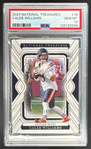 128129349 Caleb Williams 2024 National Treasures #18 RC /99 PSA 10
