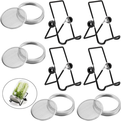 Seed Sprouting Jar Germination Kit Accessories 4 PACK Sprout Lids for Wide Mouth