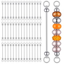 Molain 80 Pcs Beadable Keychain Making Kit, 4 inch, Silver
