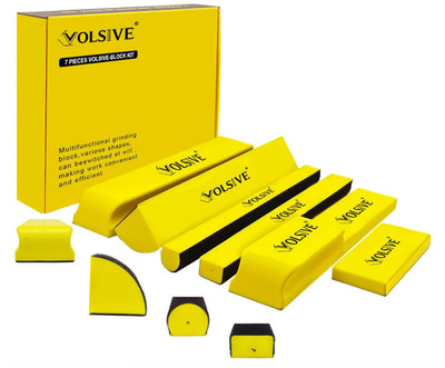 7pcs Hand Sanding Polishing Block Set Rectangle Handheld Sanding Pad Hook & Loop