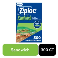 ® Brand Sandwich Bags with Easyguide™ Texture, Grip 'N Seal Technology™, 300 Cou