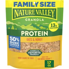 Nature Valley Protein Oats & Honey Granola, Family size Pouch, 17 Oz...