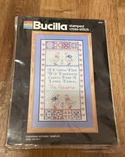 BUCILLA Stamped Cross Stitch 10 x 18 1/2 Cherished Kitchen Kit 40397 Made In USA