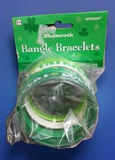 New 4 Piece St Patrick's Day Shamrock Bangle Bracelets NIP