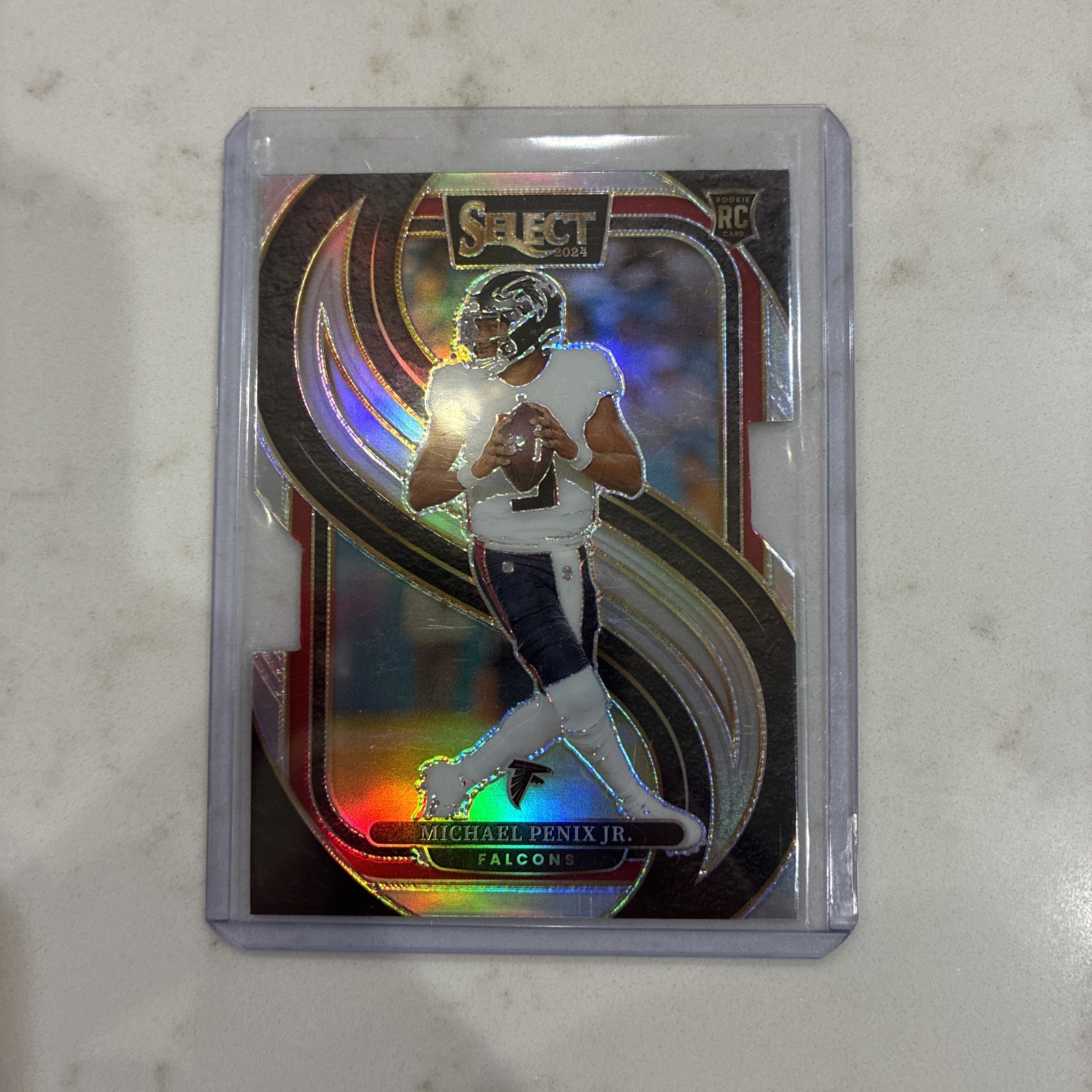 2024 Panini Select Premier Level Michael Penix Jr #110 Silver Prizm Die-Cut (RC)