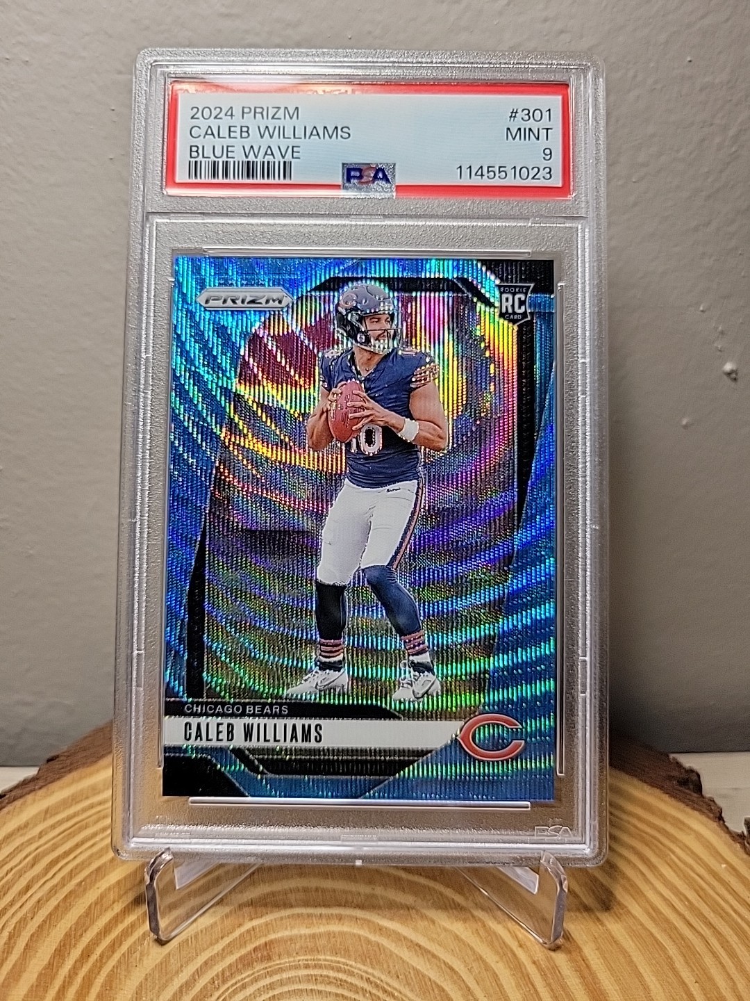 2024 Panini Prizm Caleb Williams #301 Blue Wave /230 PSA 9 Mint