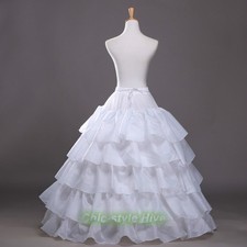 4 Hoop Crinoline Bridal Wedding Gown Slip Prom Underskirt Petticoat Elegant Chic