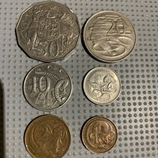 Australia 6 Coins 50,20,10,5,2,1 Cent 1966-2005