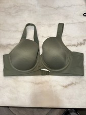 Cacique Size 44C Lightly Lined Balconette Bra Green Wired Full Coverage Plus