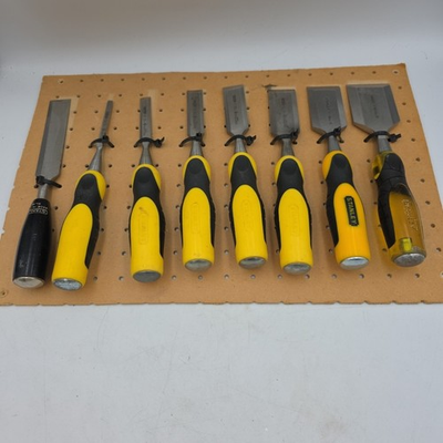 #ad Stanley TOOLS STEEL Wood CHISELS Lot Of 8 With Stanley No. 40 Bevel Edge 1quot; $139.99