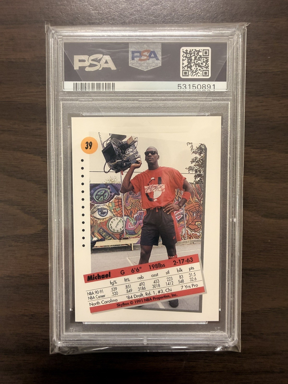 1991 Skybox Michael Jordan #39 PSA 9 mint view 2