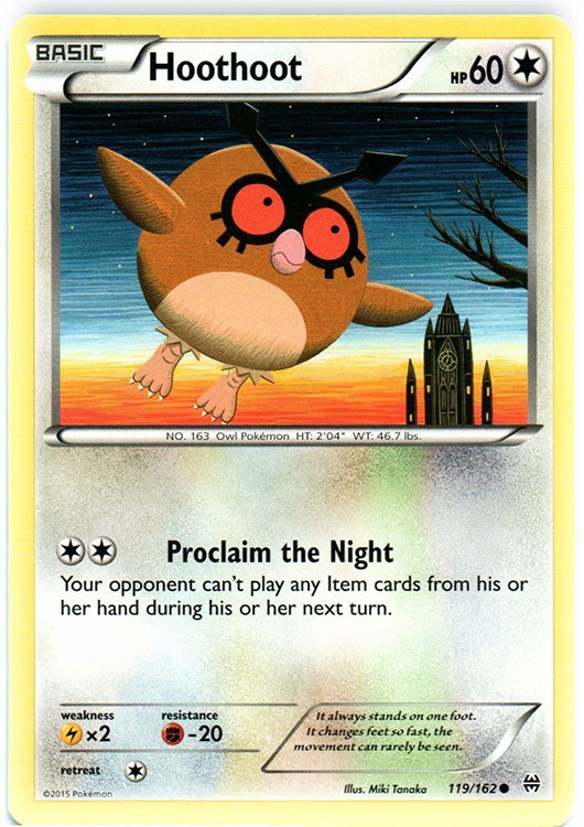 Hoothoot - 119/162 - Common (Lp) BREAKThrough - Colorless Pokémon