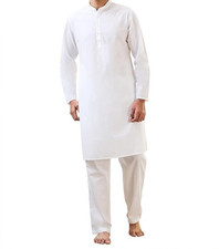 Indian Mens Kurta Set Stitched Tunic Top Gents Kurti Pant with adjustable Thread