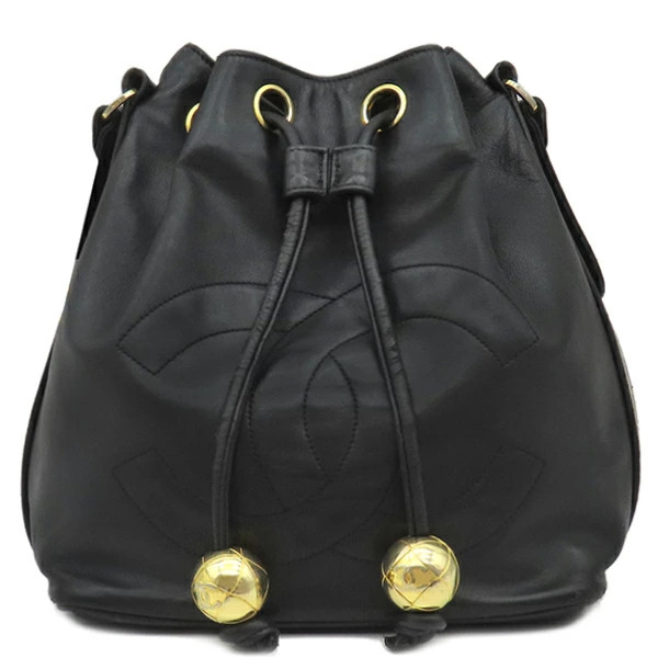 Chanel Black Lambskin Coco Ball Drawstring Shoulder Bag r3_0810-image