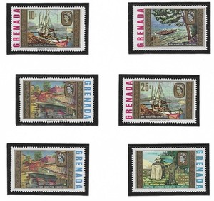GRENADA Sc# 274-279 CHURCHILL PAINTINGS SET of 6 MNH**