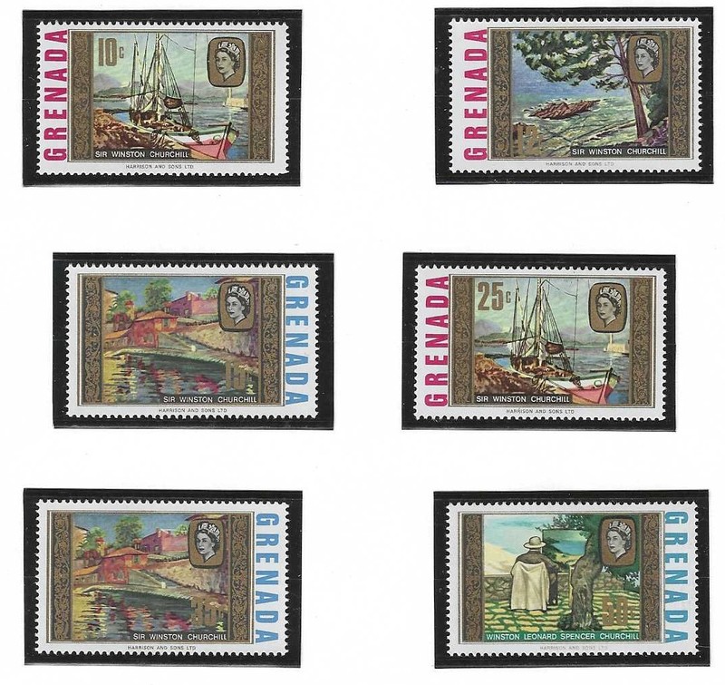 GRENADA Sc# 274-279 CHURCHILL PAINTINGS SET of 6 MNH**