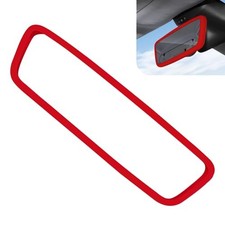 Car Rear View Mirror Protector Frame, Silicone Auto Rearview Mirror Cover, red