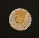 DANBURY MINT,    1996-P  KENNEDY HALF DOLLAR, GOLD AND SILVER PLATED