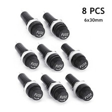 8PCS Panel Mounted Screw Glass Fuse Holder 6x30mm for Car/Truck/Boat US