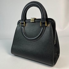 BALLY Leather Hand Bag Black Logo Hardware Formal 23cm x 20cm x 12cm Clean