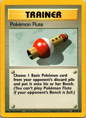 Pokemon Flute Uncommon Base Set 086/102 MP