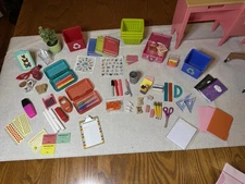 Our Generation Awesome Academy School Room Contents + Desks, Clock, & Bookcase