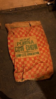 Vintage Purina Cow Chow Complete Grain Ration Feed Sack