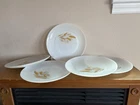 FIRE KING GOLDEN WHEAT PATTERN (5) 10" DINNER PLATES VINTAGE LOT