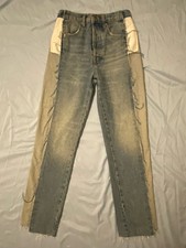 Zara Women's Size 2 Paneled Denim Faded Blue Distressed Jeans