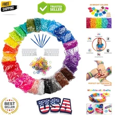 12730+ Loom Rubber Bands Refill Kit in 26 Color with 500 Clips,6 Hooks,  Brac...