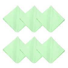 6Pcs 8x8" Microfiber Cleaning Cloth for Glasses Screens Camera Lenses, Green
