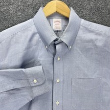 Brooks Brothers Men’s Button Down Shirt 17-34 Light Blue Oxford VTG Made In USA