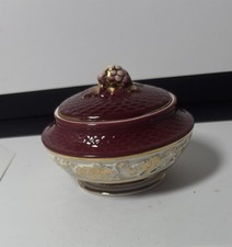 Wade Rubytone Lustre Ware Posy Pot with Lid Handpaint Floral Design VGC