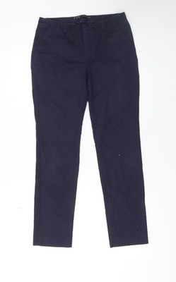 Zara Basic Damen Blau Chino Slim Fit Gerades Bein Baumwolle Hose Größe 8