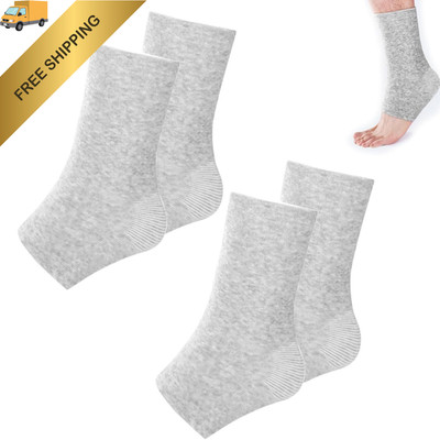 2 Pairs Bamboo Foot Sleeves Keep Warm Ankle Socks for Swelling and Sprains 
