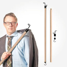 Wooden Dressing Stick,Long Handle Daily Dressing Aid for Elderly and Hip Surgery