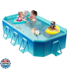 SUPIIRAW Foldable Pool, Non-Inflatable Swimming Pool for Kids, Adults and Pet