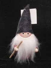 Skandinavisk Hemslojd Tomte Gnome Staf Gray Christmas 6" Nordic Gift Sweden New