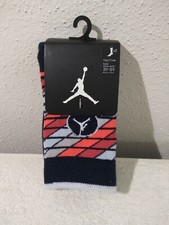 Kids Air Jordan Jumpman. Logo 2 Pairs High Crew Sock Navy/Grey Shoe SIZE 3y - 5y