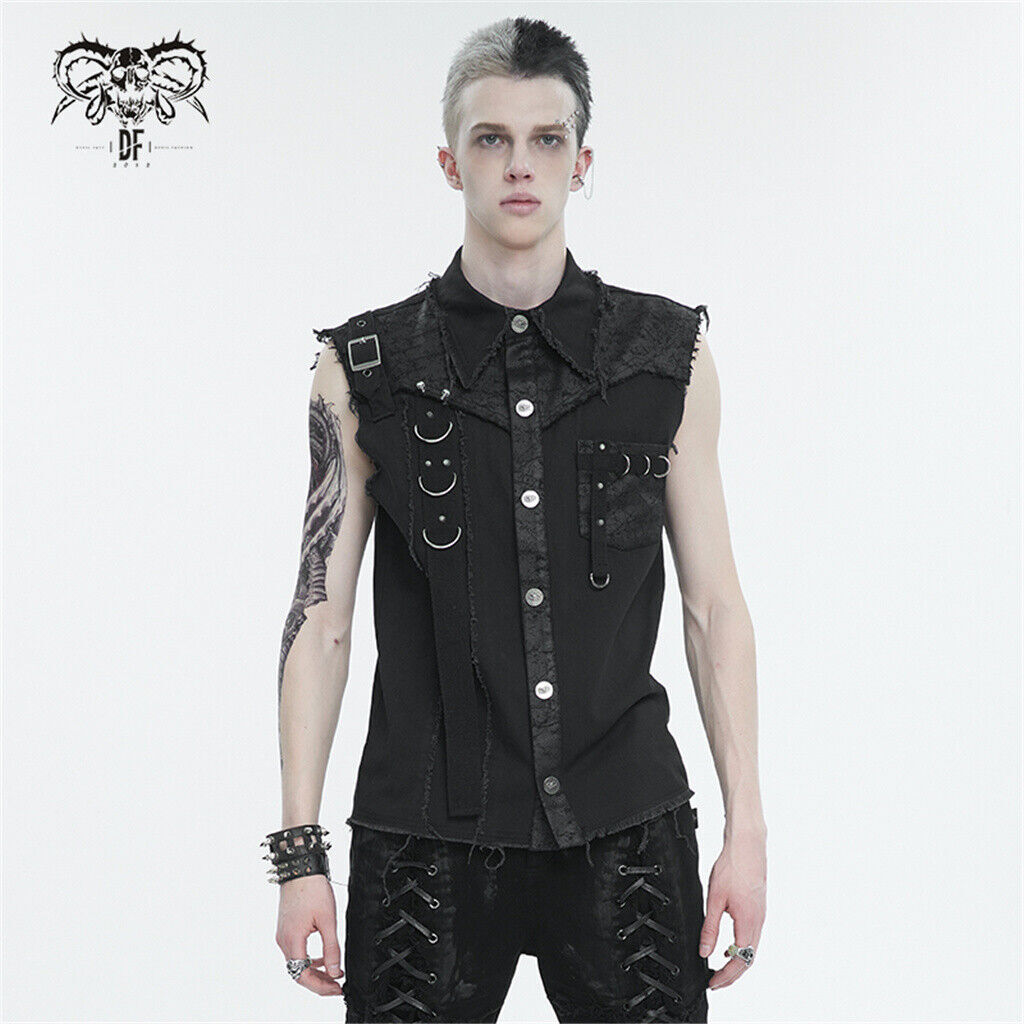 mens gothic button up shirt