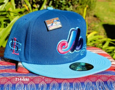 Montreal Expos MLB x Big League Chew Fitted Hat New Era 59FIFTY Blue Raspberry