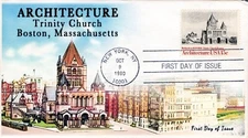 AO-1839, 1980Architecture, Add-on Cachet, First Day Cover, Standard Postmark, Tr