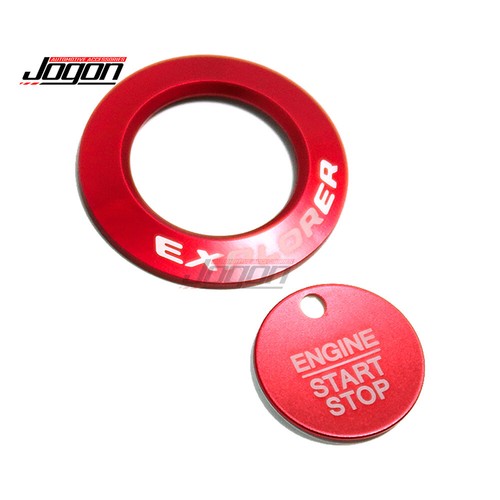 Red Aluminum Start Button Ignition Switch Cover For Ford Explorer 2016 2017-2019 - Picture 5 of 7