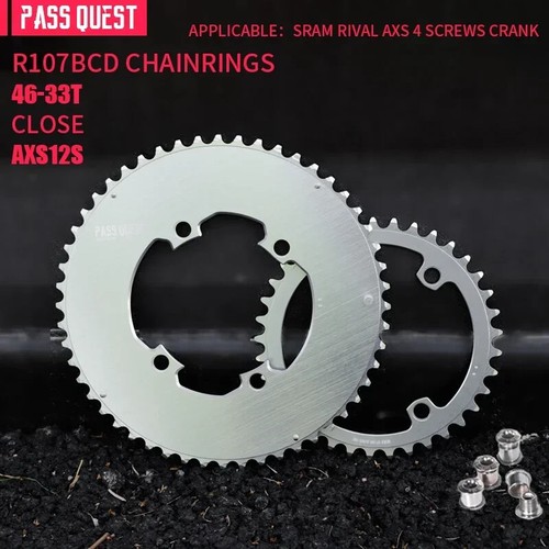 107BCD Double Chainring MTB Road Bicycle 46-33T 48-35T 50-37T 52-39T Chainwheels - Picture 29 of 33