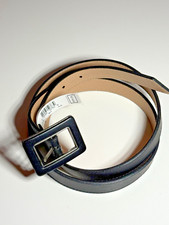 Nine West Black Synthetic Leather Belt Rectangular Buckle XL NWT