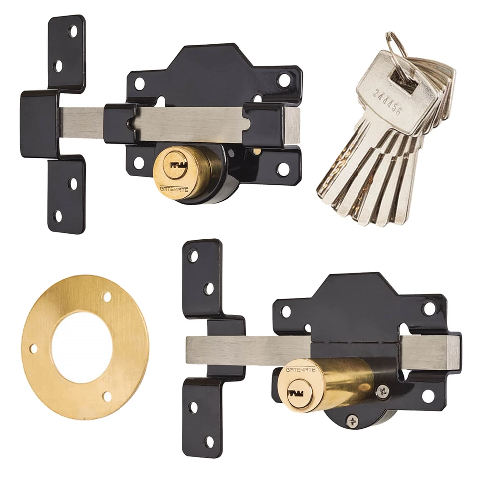 PREMIUM Gatemate® Security Long Throw Bolt For Garden Shed Gate Keyed Both Sides