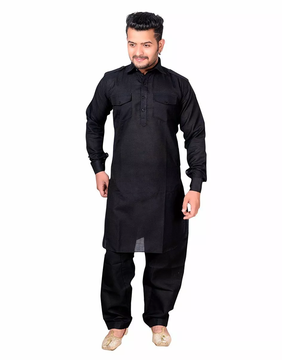 Navy Blue Mens Plain Pathani Suit 1021MW03