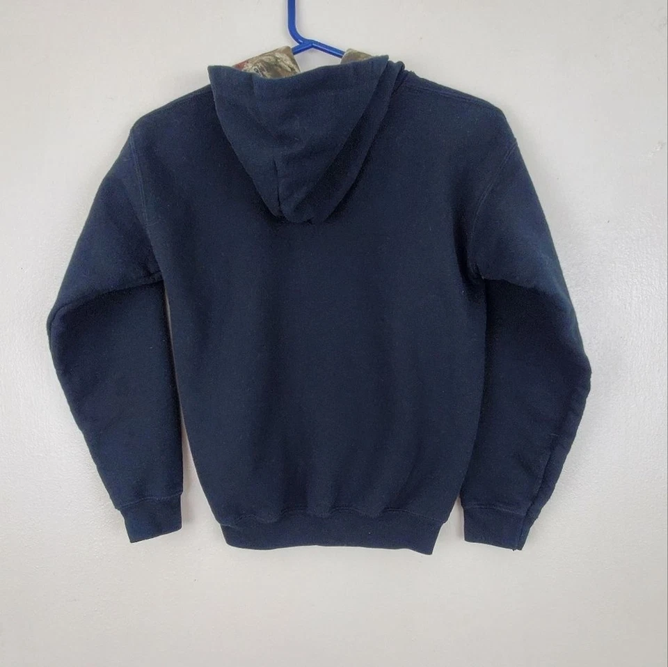 Mossy Oak Kids Black Hoodie Camo Accents Cotton Polyester Blend Size Large - Image 2 of 4