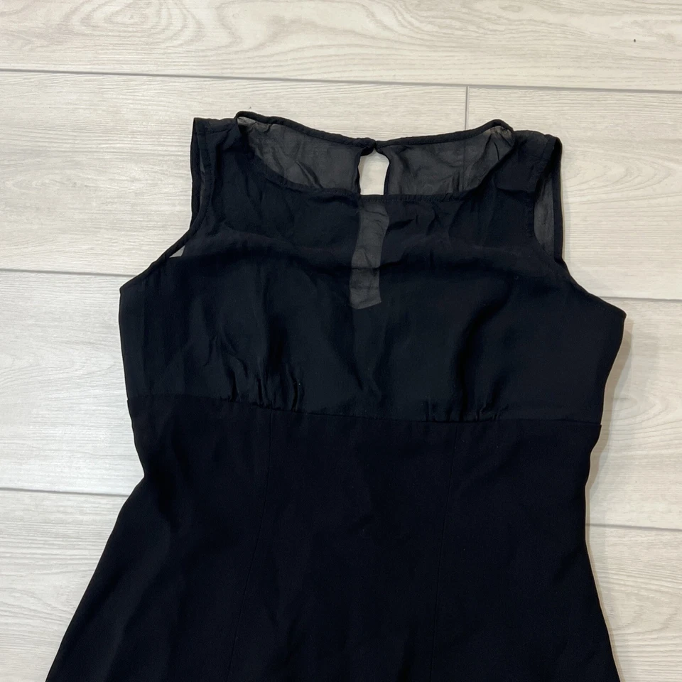 Vestido de cóctel LAUREN RALPH LAUREN mezcla de seda negro transparente talla 4 Foto 2 de 4
