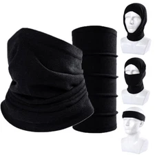Men’s Fleece Scarf Winter Thermal Face Mask Sports Ski Windproof Neck Gaiter Cap